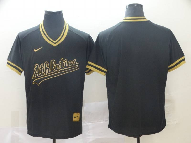Oakland Athletics Black Gold Retro MLB Jersey