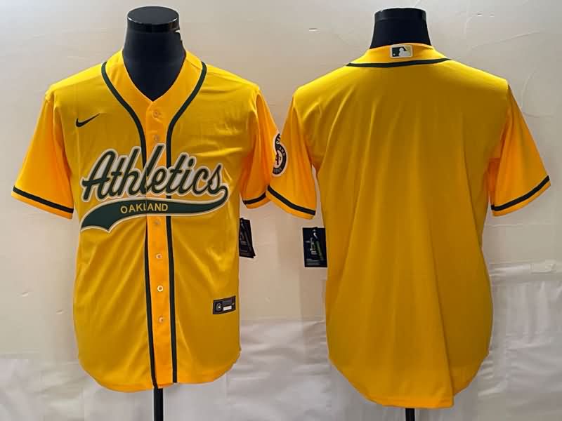 Oakland Athletics Yellow MLB Jersey 02
