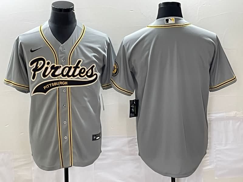 Pittsburgh Pirates Grey MLB Jersey 02