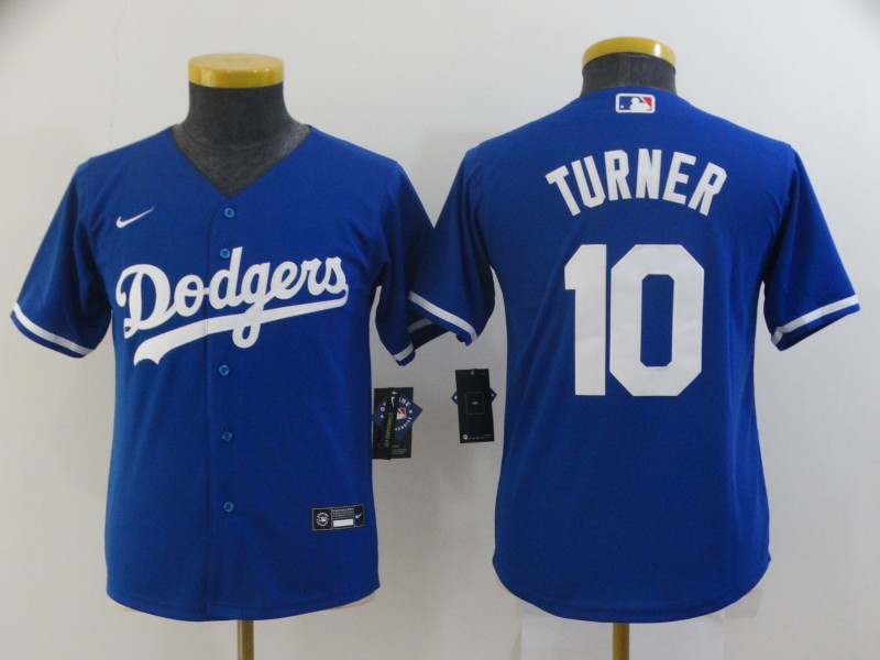 Los Angeles Dodgers Kids TURNER #10 Blue MLB Jersey 02