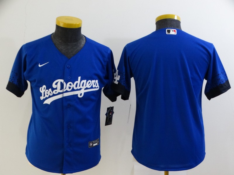 Los Angeles Dodgers Kids Custom Blue MLB Jersey