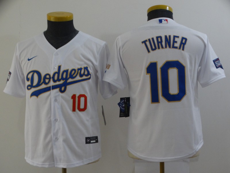 Los Angeles Dodgers Kids TURNER #10 White MLB Jersey
