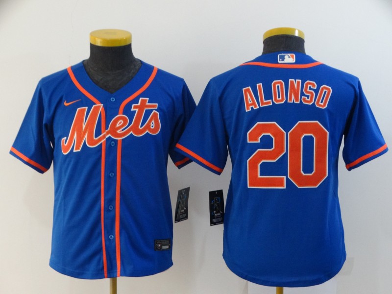 New York Mets Kids ALONSO #20 Blue MLB Jersey