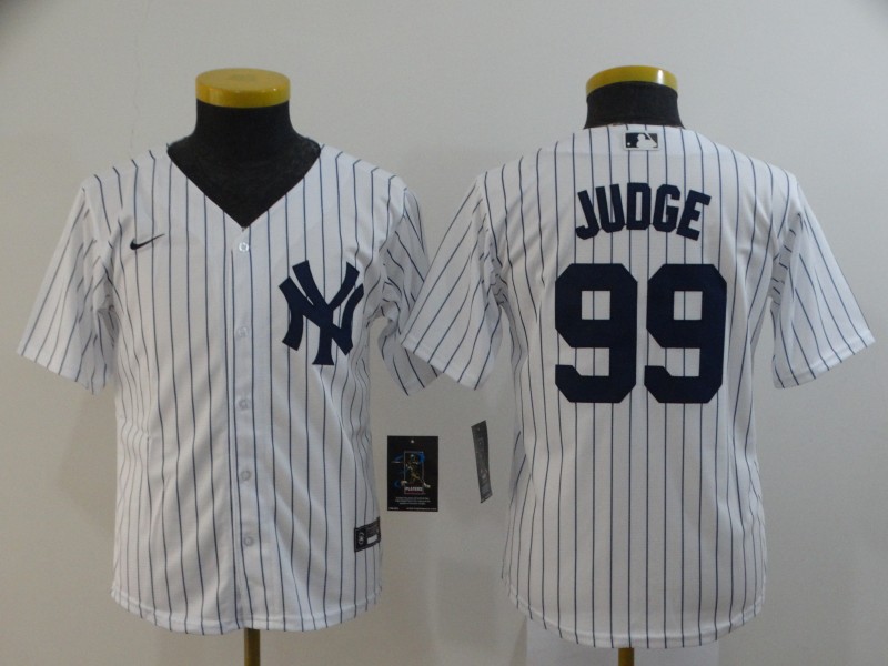 New York Yankees Kids JUDGE #99 White MLB Jersey
