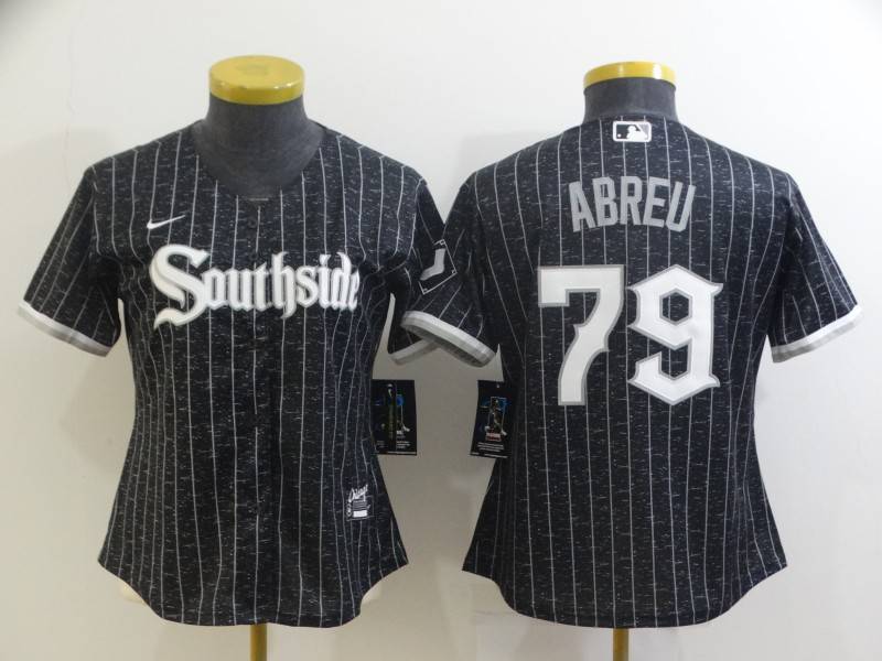 Chicago White Sox ABREU #79 Black Women Baseball Jersey