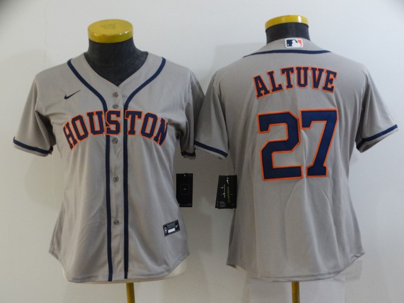 Houston Astros ALTUVE #27 Grey Women Baseball Jersey