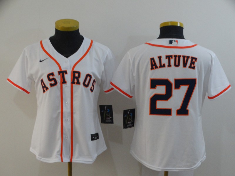 Houston Astros ALTUVE #27 White Women Baseball Jersey