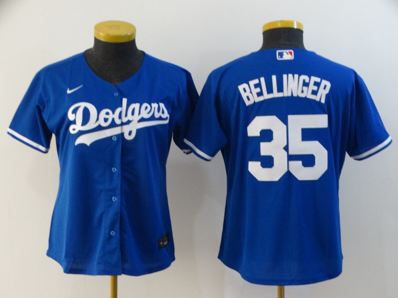 Los Angeles Dodgers BELLINGER #35 Blue Women Baseball Jersey