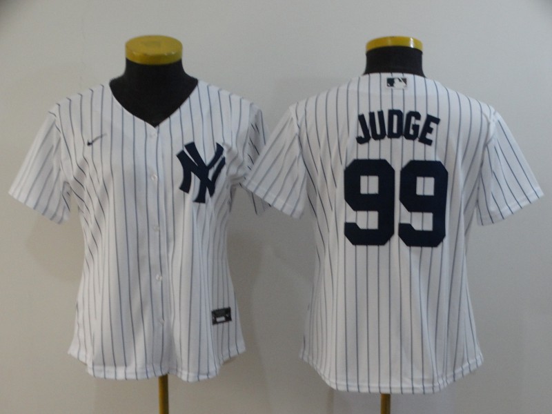 New York Yankees JUDGE #99 White Women Baseball Jersey
