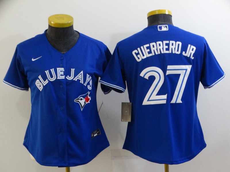 Toronto Blue Jays BUERRERO JR. #27 Blue Women Baseball Jersey