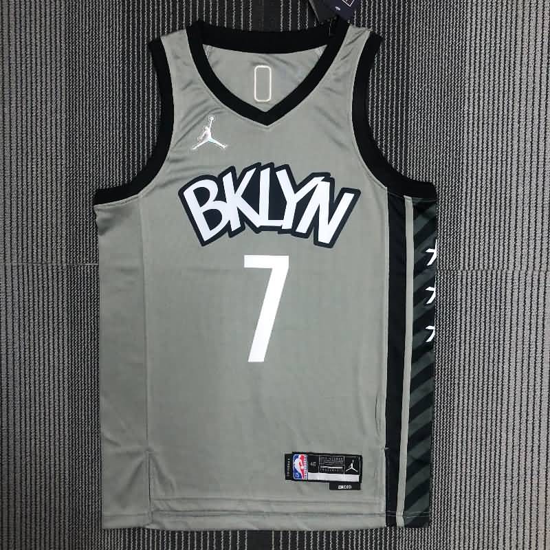 Brooklyn Nets 21/22 Grey AJ Basketball Jersey (Hot Press)