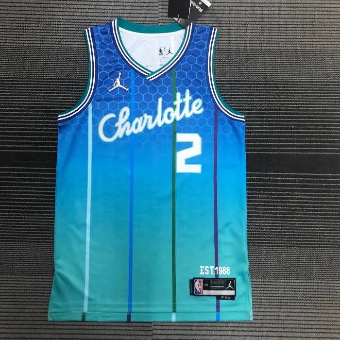 Charlotte Hornets 21/22 Blue City AJ Basketball Jersey (Hot Press)