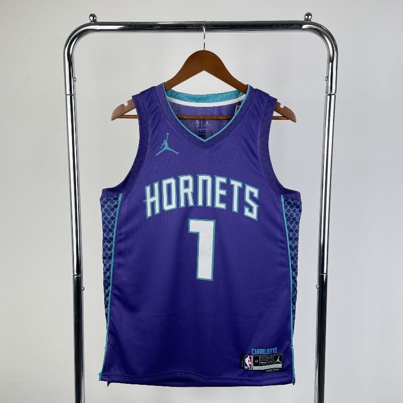 Charlotte Hornets 22/23 Purple AJ Basketball Jersey (Hot Press)
