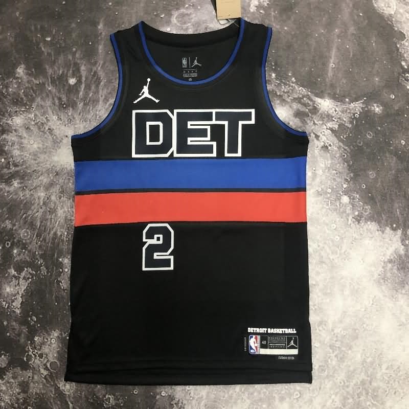 Detroit Pistons 22/23 Black AJ Basketball Jersey (Hot Press)