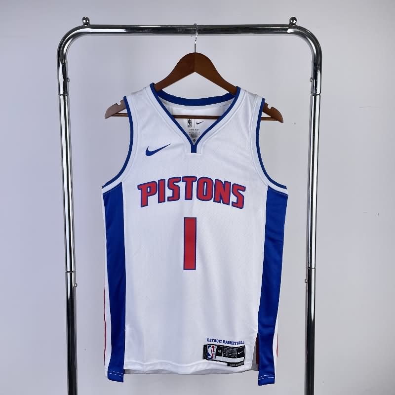 Detroit Pistons 22/23 White Basketball Jersey (Hot Press)