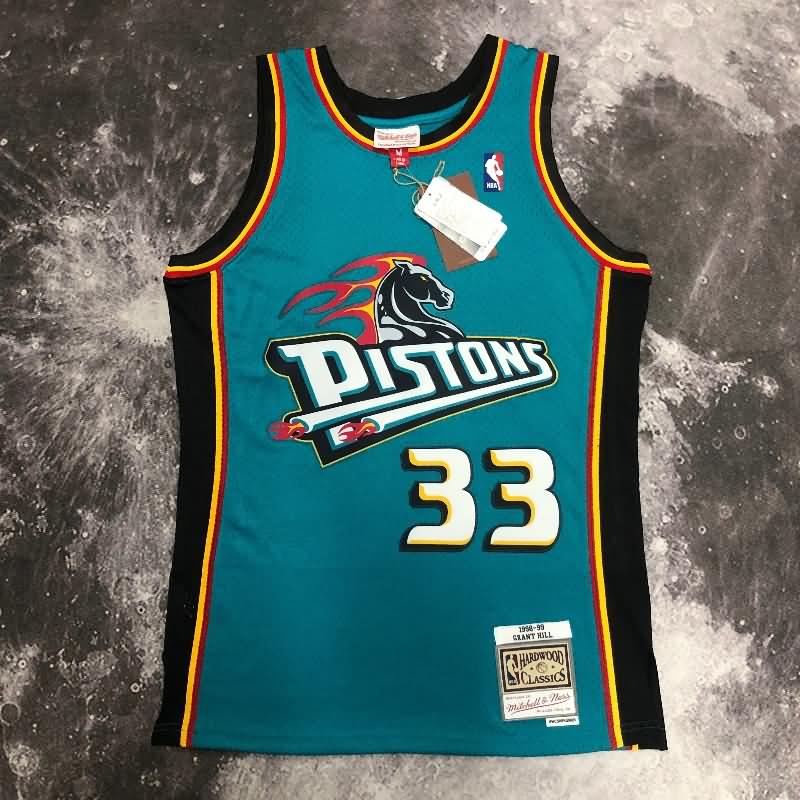 Detroit Pistons 1998/99 Green Classics Basketball Jersey (Hot Press)