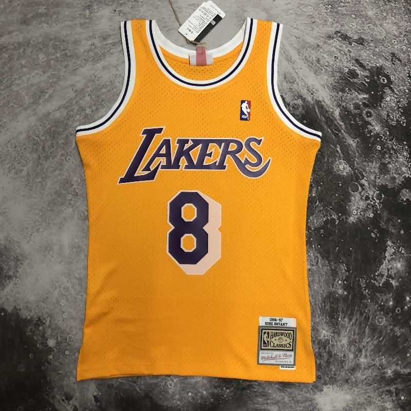 Los Angeles Lakers 1996/97 Yellow Classics Basketball Jersey (Hot Press)