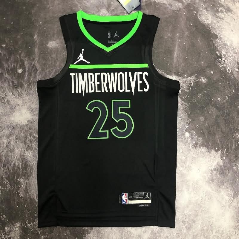 Minnesota Timberwolves 22/23 Black AJ Basketball Jersey (Hot Press)