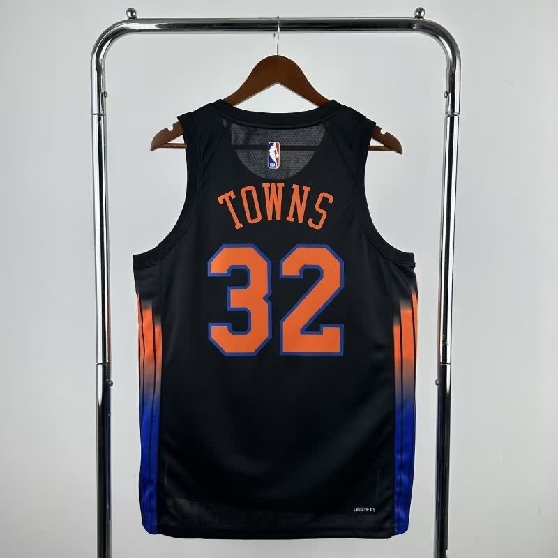 New York Knicks 25/26 Black AJ Basketball Jersey (Hot Press)