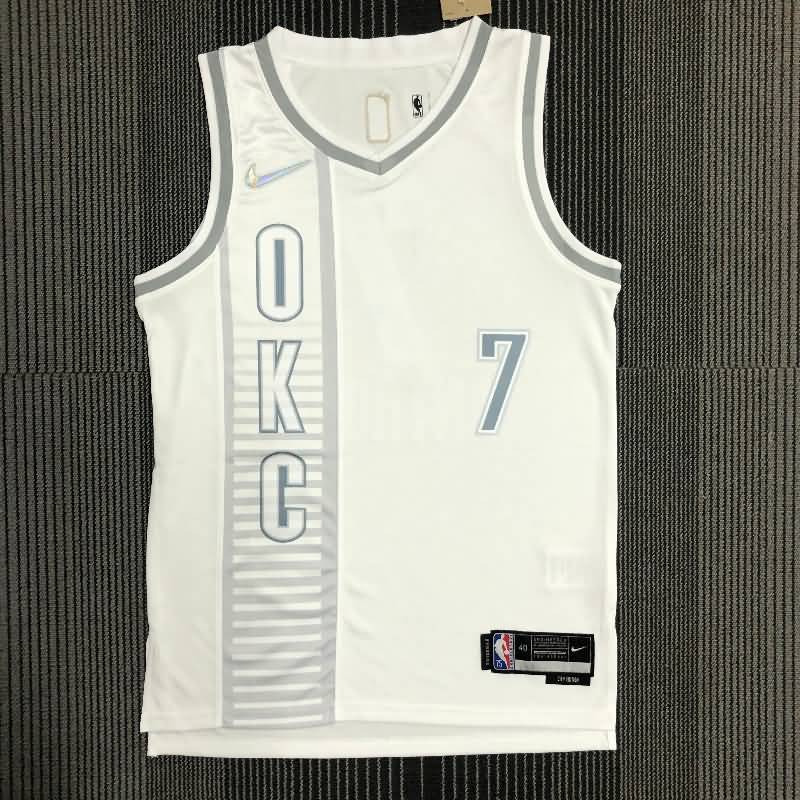 Oklahoma City Thunder 21/22 White City Basketball Jersey (Hot Press)