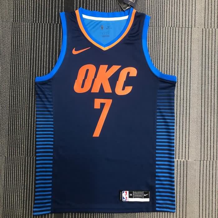 Oklahoma City Thunder Dark Blue Basketball Jersey (Hot Press)