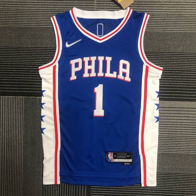 Philadelphia 76ers 21/22 Blue Basketball Jersey (Hot Press)