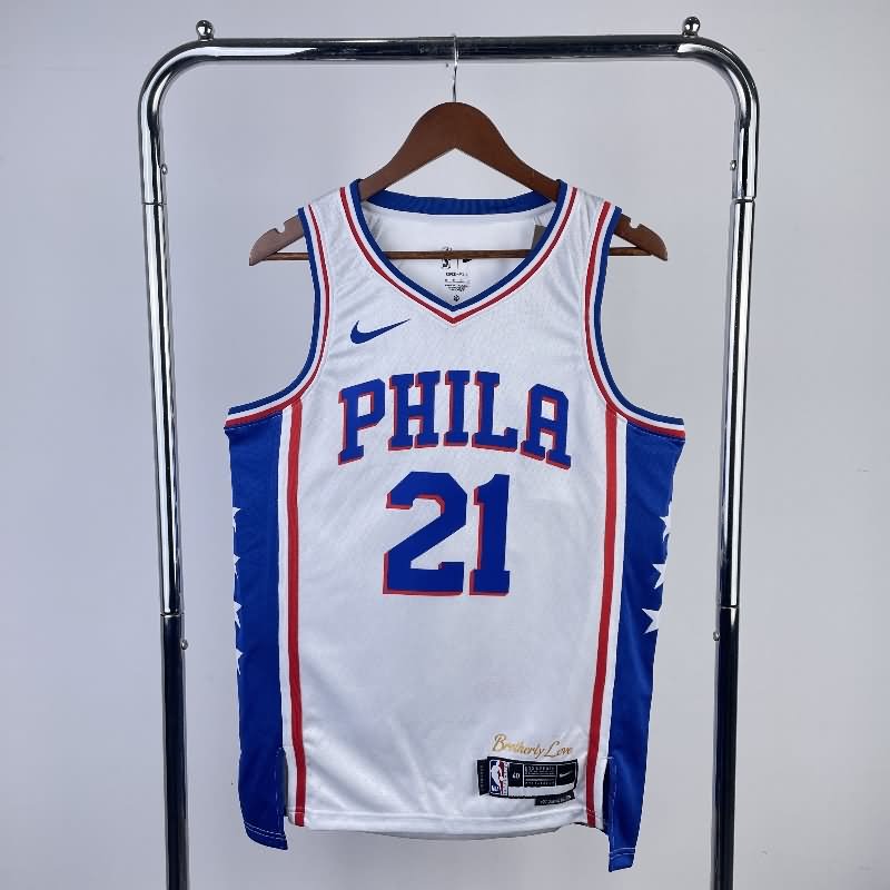 Philadelphia 76ers 22/23 White Basketball Jersey (Hot Press)