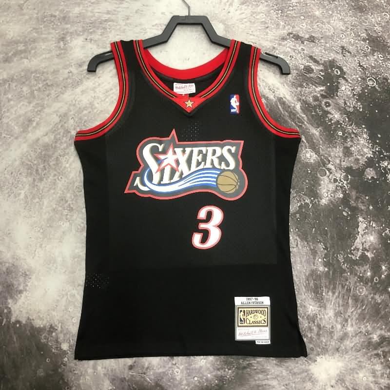 Philadelphia 76ers 1997/98 Black Classics Basketball Jersey (Hot Press)
