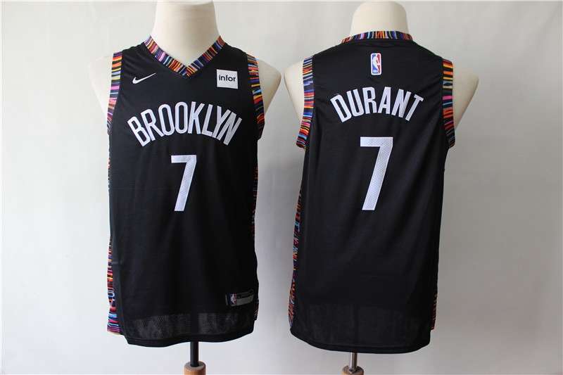 Brooklyn Nets #7 DURANT Black City Young Basketball Jersey (Stitched)
