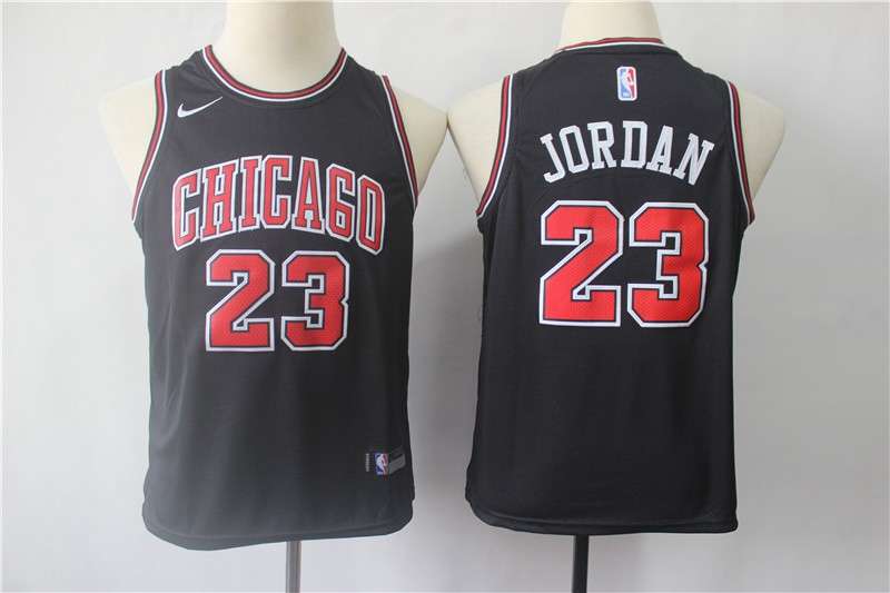 Chicago Bulls #23 JORDAN Black Young Basketball Jersey (Stitched)