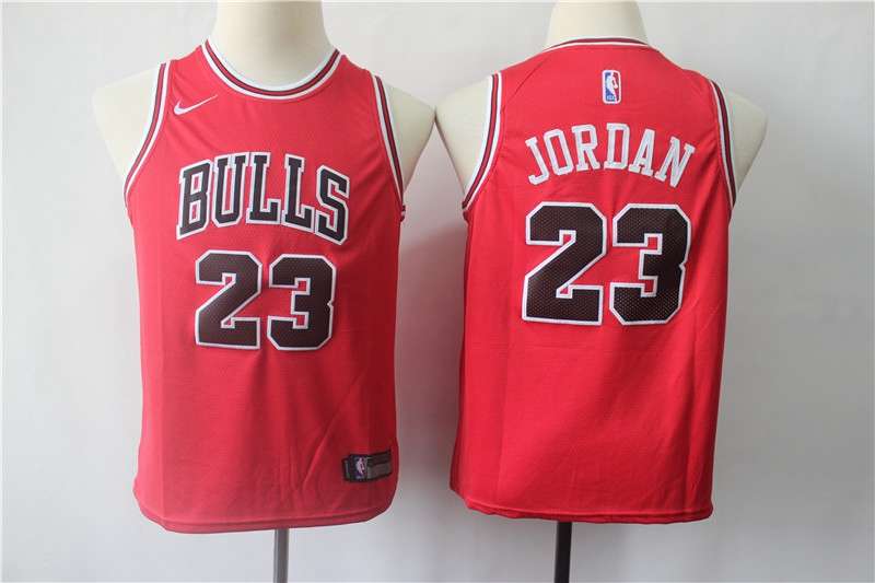 Chicago Bulls #23 JORDAN Red Young Basketball Jersey (Stitched)