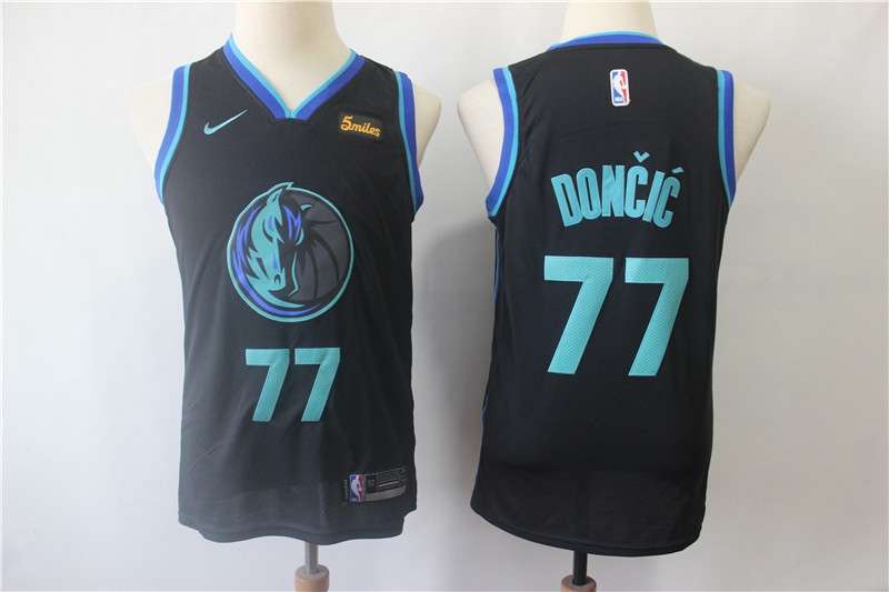 Dallas Mavericks #77 DONCIC Black Young Basketball Jersey (Stitched)