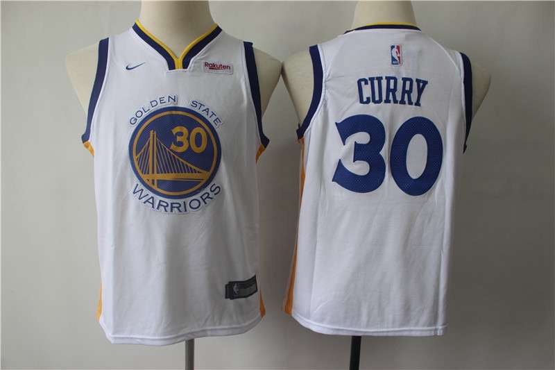 Golden State Warriors #30 CURRY White Young Basketball Jersey (Stitched)