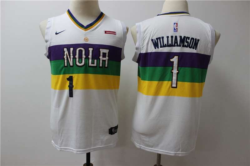 New Orleans Pelicans #1 WILLIAMSON White City Young Basketball Jersey (Stitched)