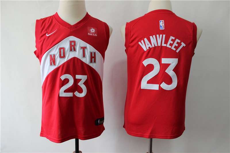 Toronto Raptors #23 WANVLEET Red City Young Basketball Jersey (Stitched)