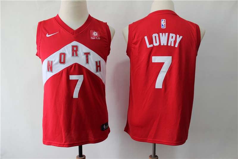 Toronto Raptors #7 LOWRY Red City Young Basketball Jersey (Stitched)
