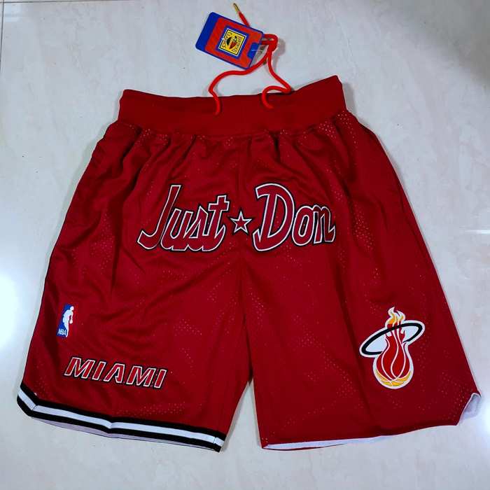 Miami Heat Just Don Red Basketball Shorts 02