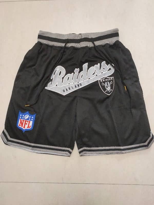 Las Vegas Raiders Just Don Black NFL Shorts 02