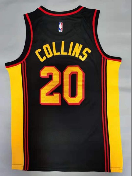 Atlanta Hawks 20/21 COLLINS #20 Black AJ Basketball Jersey (Stitched)