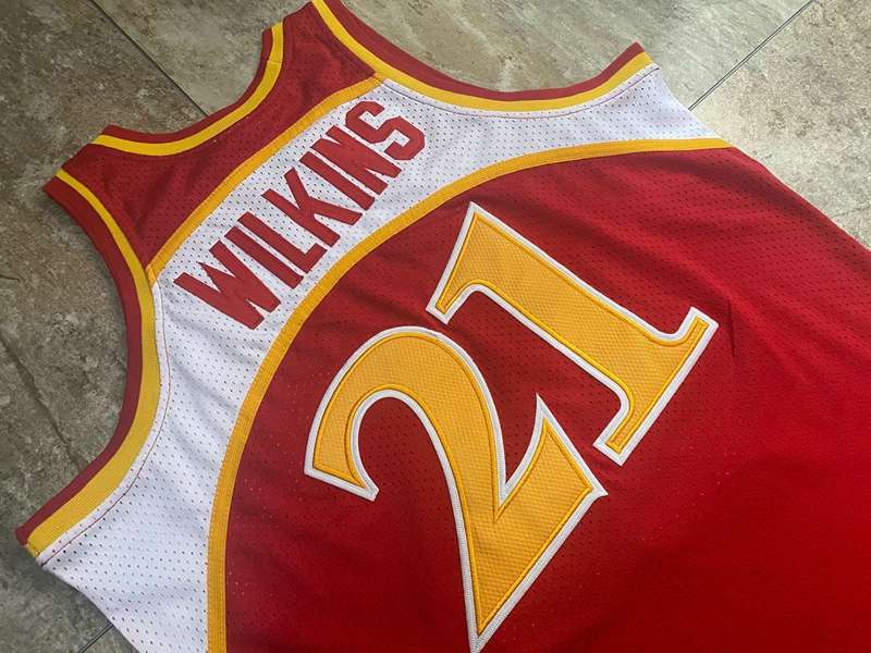Atlanta Hawks 1986/87 WILKINS #21 Red Classics Basketball Jersey (Closely Stitched)