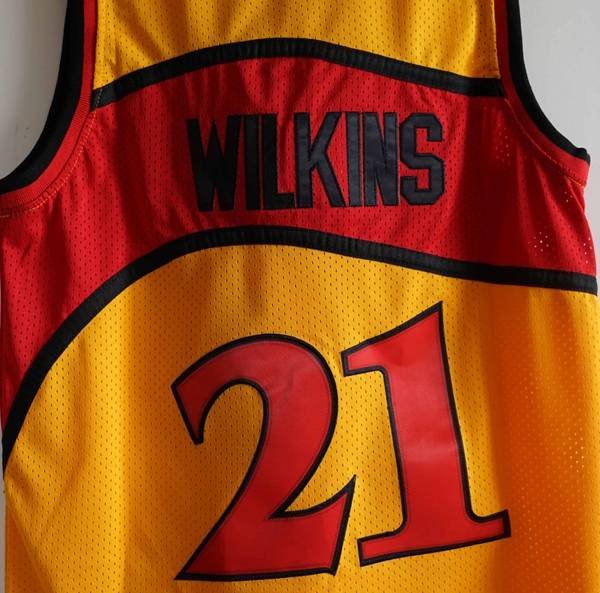 Atlanta Hawks 1986/87 WILKINS #21 Yellow Classics Basketball Jersey (Stitched)