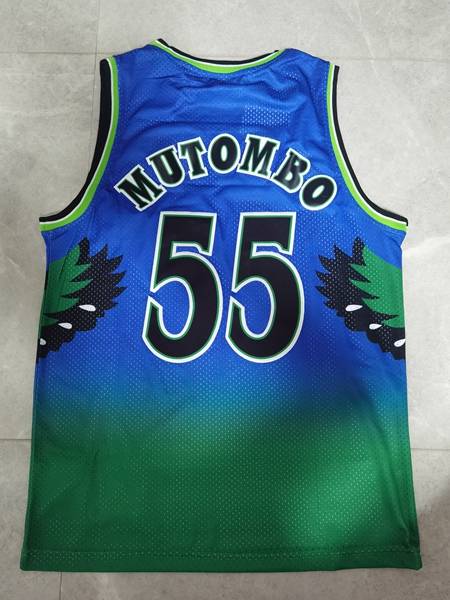 Atlanta Hawks 1996/97 MUTOMBO #55 Blue Classics Basketball Jersey (Stitched)