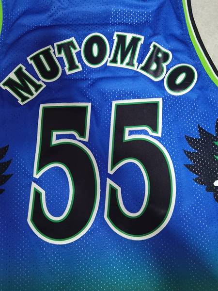 Atlanta Hawks 1996/97 MUTOMBO #55 Blue Classics Basketball Jersey (Stitched)