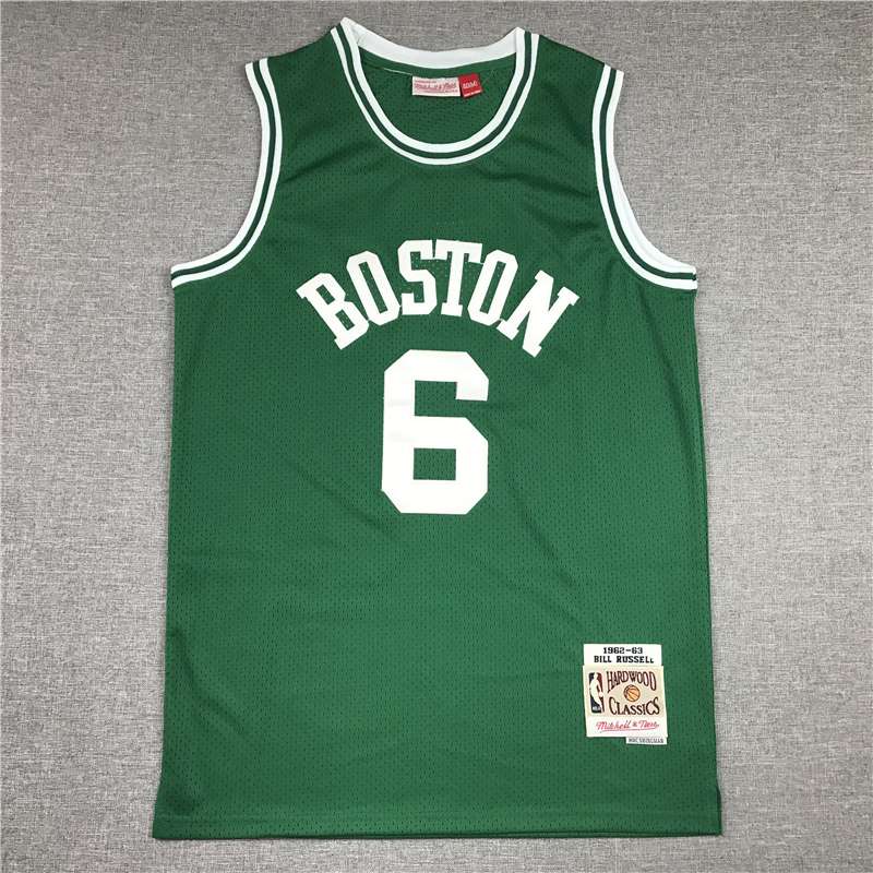 Boston Celtics 1962/63 #6 Green Classics Basketball Jersey (Stitched)