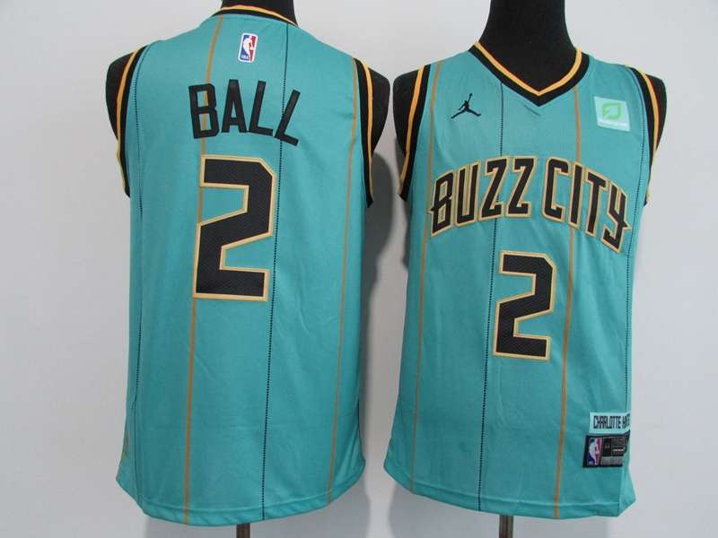 Charlotte Hornets 20/21 BALL #2 Green City AJ Basketball Jersey (Stitched)
