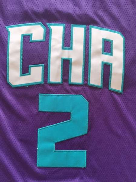 Charlotte Hornets 20/21 BALL #2 Purple AJ Basketball Jersey (Stitched)