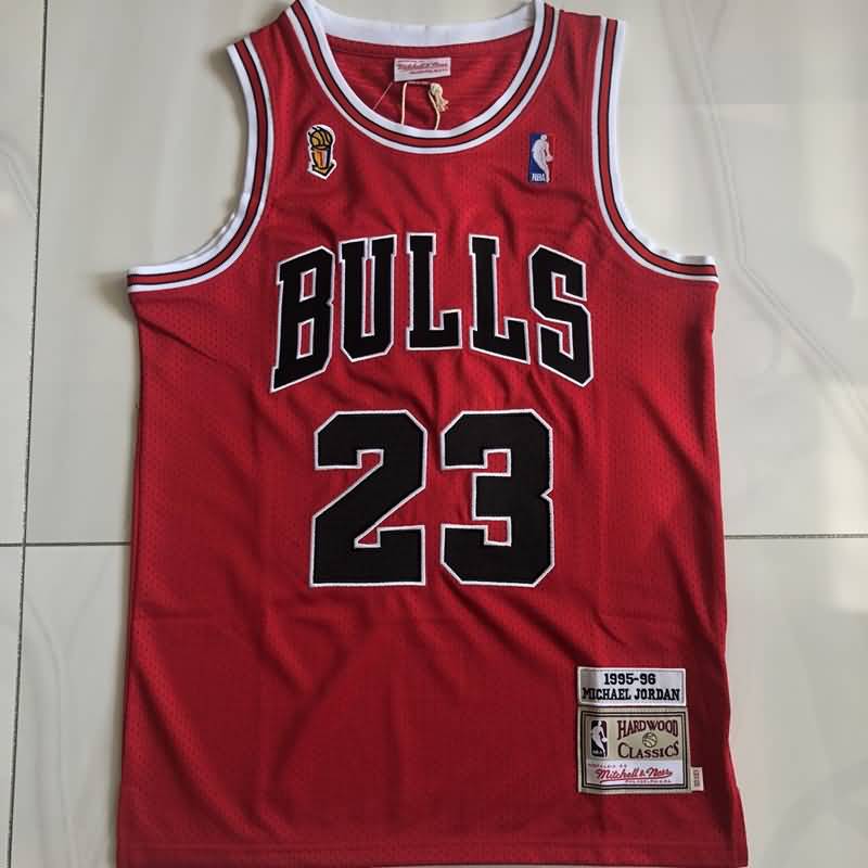 Chicago Bulls 1995/96 JORDAN #23 Red Champion Classics Basketball Jersey (Closely Stitched)