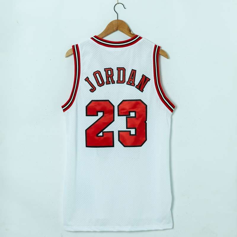 Chicago Bulls 1996/97 JORDAN #23 White Champion Classics Basketball Jersey (Stitched)