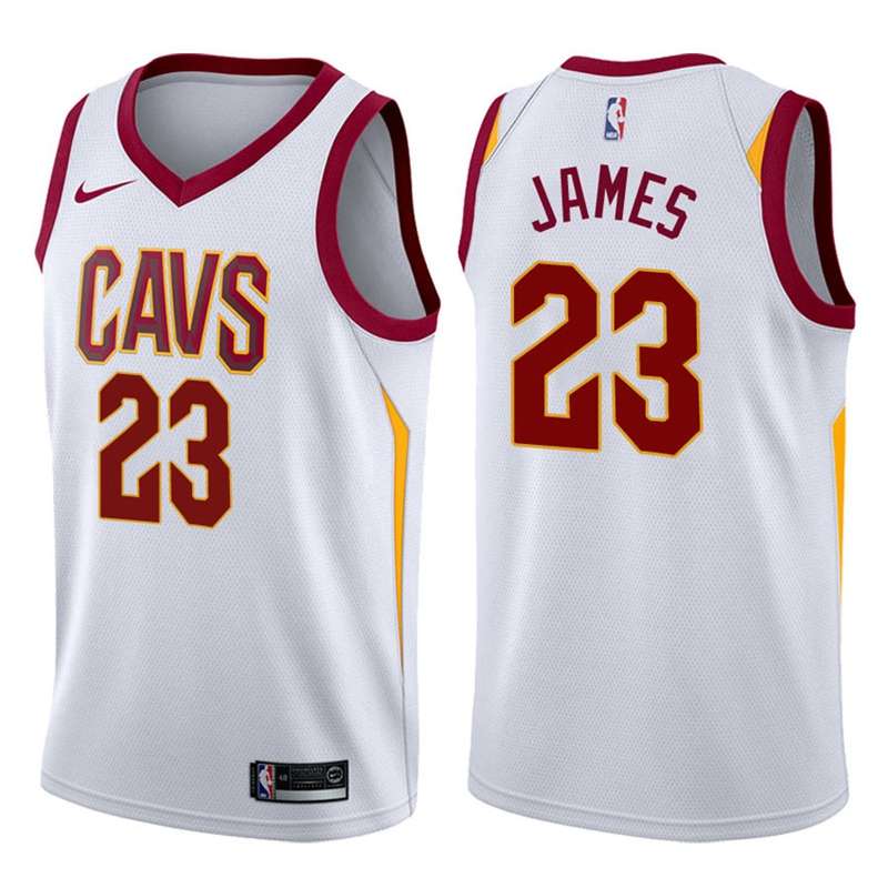 Cleveland Cavaliers JAMES #23 White Basketball Jersey (Stitched)
