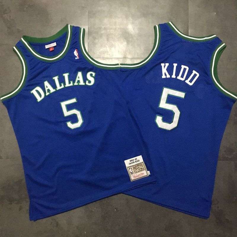 Dallas Mavericks 1994/95 KIDD #5 Blue Classics Basketball Jersey (Closely Stitched)